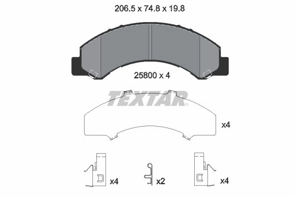Тормозные колодки дисковые, комплект TEXTAR 2580001 G9M 1H5 1425578317