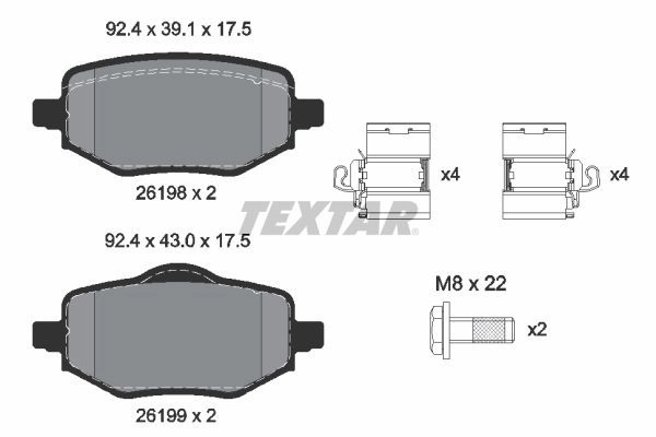 Тормозные колодки дисковые, комплект TEXTAR 2619801 YYTHPO L 1439900814 изображение 0