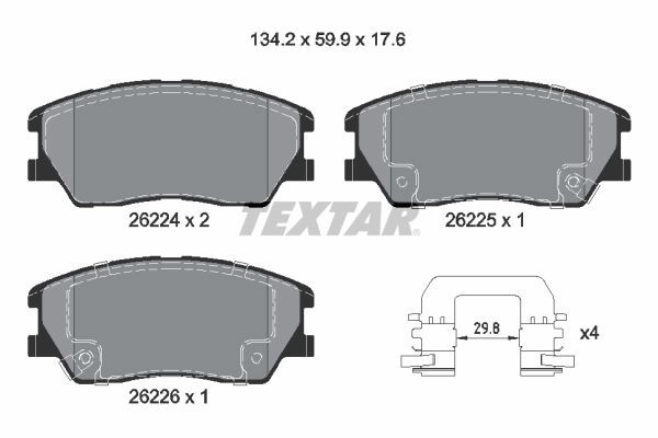 Тормозные колодки дисковые, комплект TEXTAR 4BM 4U 2622401 1437027291 изображение 0