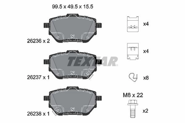 Тормозные колодки дисковые, комплект TEXTAR 2623601 1439900816 S JEAC9