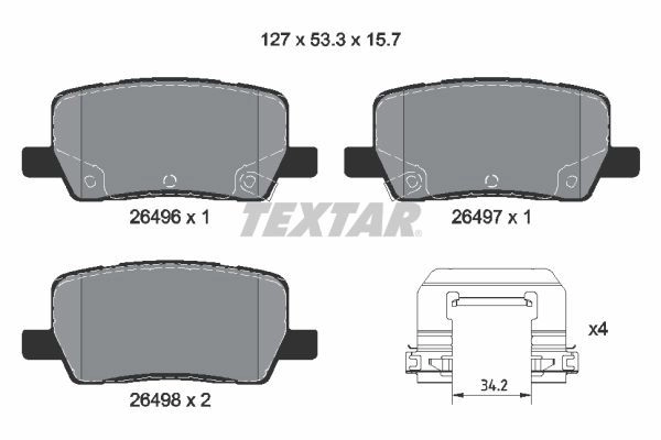 Тормозные колодки дисковые, комплект TEXTAR 2649601 1439900857 6 VS3O изображение 0