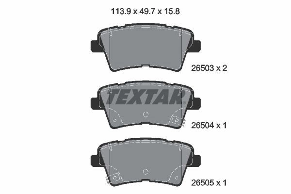 Тормозные колодки дисковые, комплект TEXTAR 2650301 1439900858 EWQ8 3WF