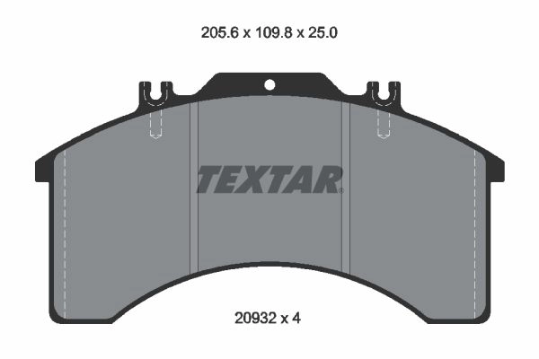 Тормозные колодки дисковые, комплект TEXTAR 512351 29032 2903203 29032 250 0 4 T3018 изображение 0