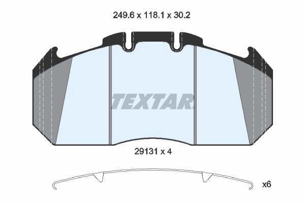 Тормозные колодки дисковые, комплект TEXTAR 29131 29131 302 1 4 D7500 2913111 512408 изображение 0