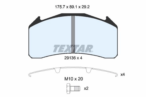 Тормозные колодки дисковые, комплект TEXTAR 512411 29136 29136 292 1 4 D7500 2913606 - Изображение 1