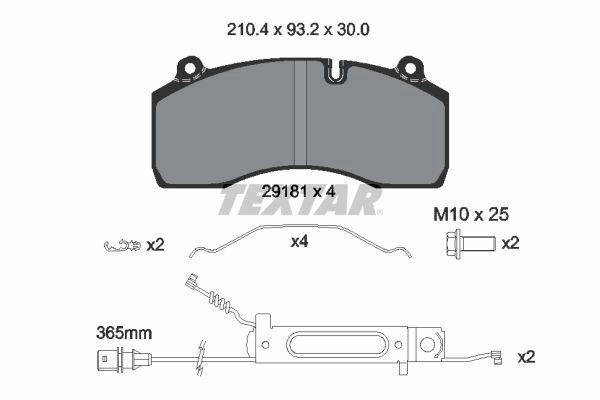 Тормозные колодки дисковые, комплект TEXTAR 29181 300 1 4 T3032 512445 29181 2918101 изображение 0