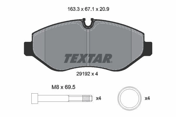 Тормозные колодки дисковые, комплект TEXTAR L JT5PV 1439900878 2919209