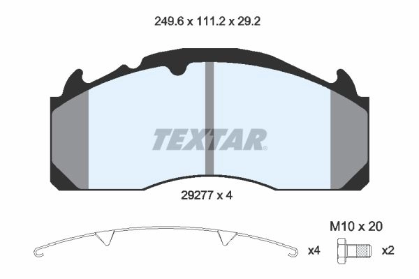 Тормозные колодки дисковые, комплект TEXTAR 1437841522 4TZ QS4 2927705