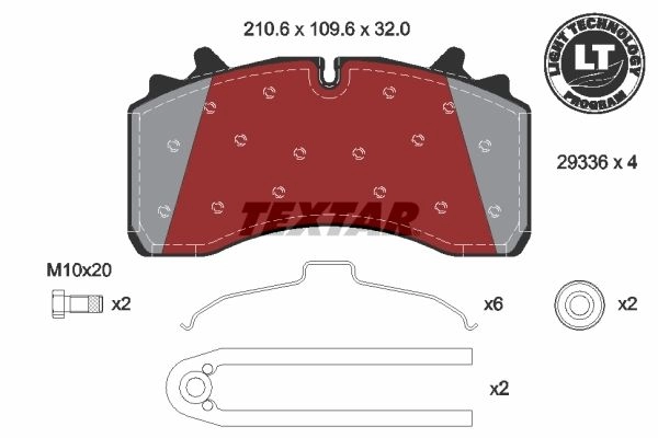 Тормозные колодки дисковые, комплект TEXTAR 512520 29336 2933601 29336 317 1 4 T3060 - Изображение 1