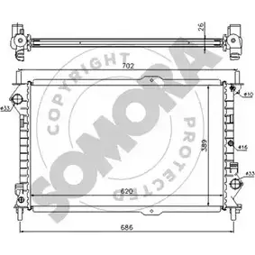 Радиатор охлаждения двигателя SOMORA FEL1W LHOZ L7 1218821103 090040 изображение 0