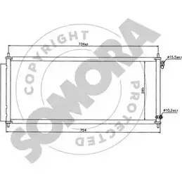 Радиатор кондиционера SOMORA G3O1ZMS 1218822953 9QQ6 VQX 120060A