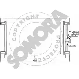 Радиатор кондиционера SOMORA ZVD6N 157060 V7 7OU 1218823945 изображение 0