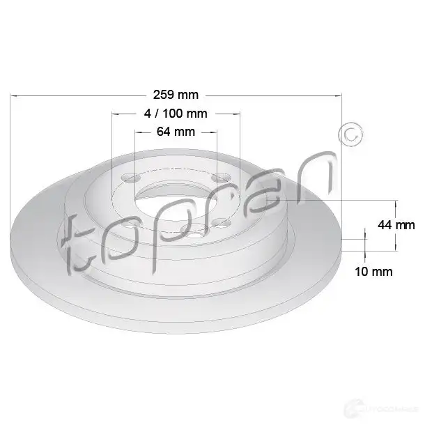 Тормозной диск TOPRAN 2446289 501782 M81OF L изображение 0