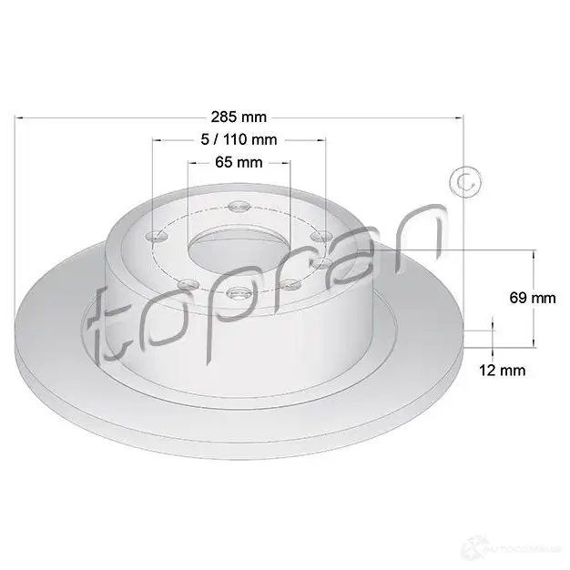Тормозной диск TOPRAN 200949 44 OASG 2439728