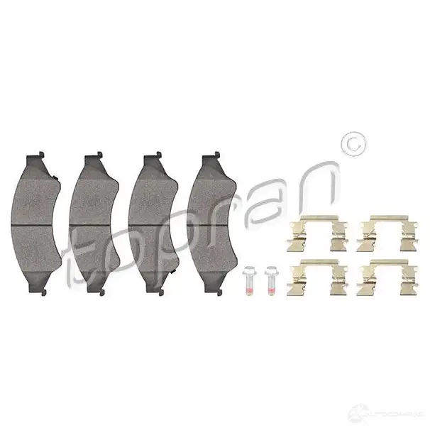 Тормозные колодки, комплект TOPRAN 305186 63G XB7 1437929503