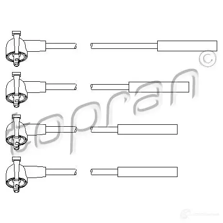 Высоковольтные провода зажигания, комплект TOPRAN 2441951 4 2TF6R 300706