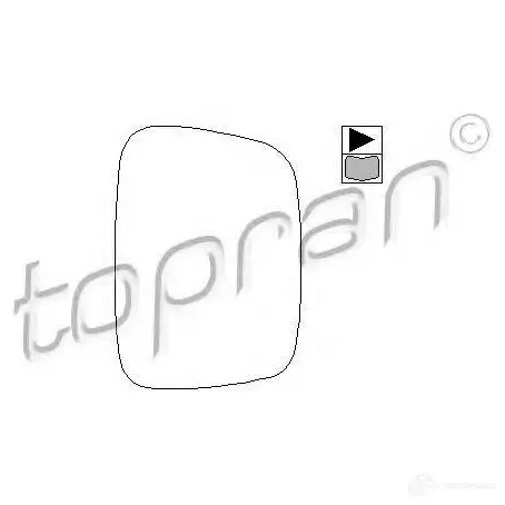Зеркальный элемент, стекло наружного зеркала TOPRAN 1423575901 4MS WH 112183