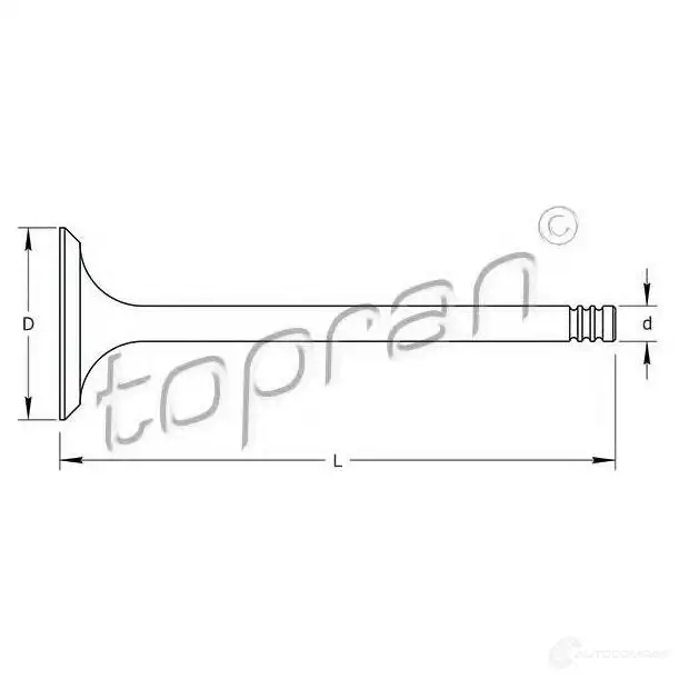 Выпускной клапан TOPRAN 721566 NB KI4 2448941 изображение 0