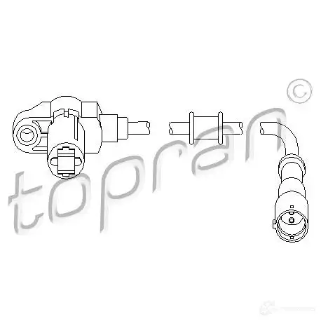 Датчик АБС TOPRAN 207449 2 80L37 2441141 изображение 0