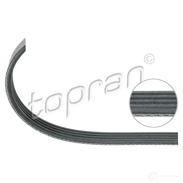Приводной ремень, поликлиновой TOPRAN 109848 14,24 x 1237 2435856 4PK x 1237