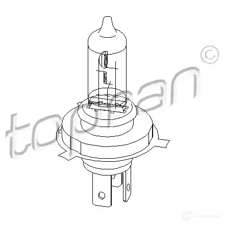 Лампа фары TOPRAN 104499 60/55W P45T H4 TE9WY 2434529 изображение 0
