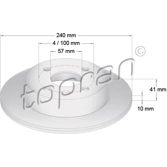 Тормозной диск TOPRAN 2440452 6BLHX0 0 206126 изображение 0