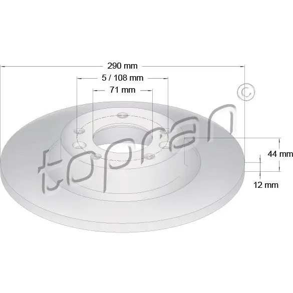 Тормозной диск TOPRAN 723268 Q XVY5U 1224496336 изображение 0