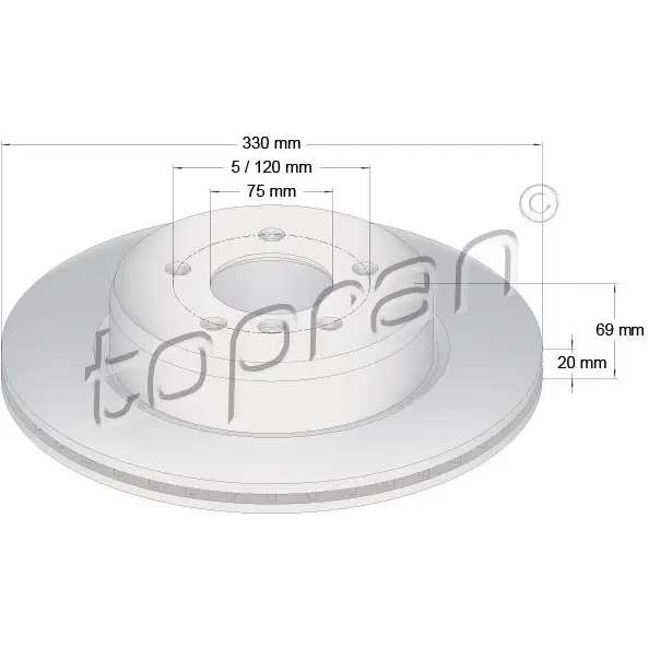Тормозной диск TOPRAN N46OH C2 502006 2446454 изображение 0