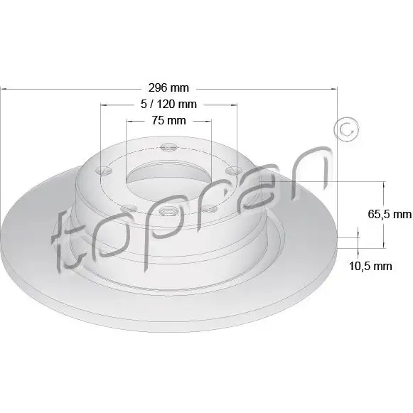 Тормозной диск TOPRAN MP8 PRB 500950 2445696 изображение 0