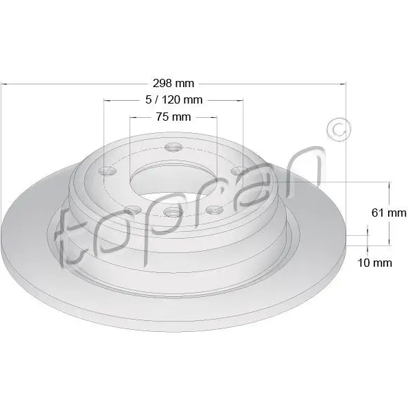 Тормозной диск TOPRAN 500574 2445434 LP43N Y изображение 0