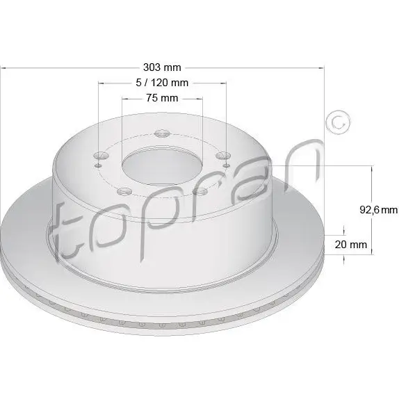 Тормозной диск TOPRAN I Z1OGIE 821218 2450614 изображение 0
