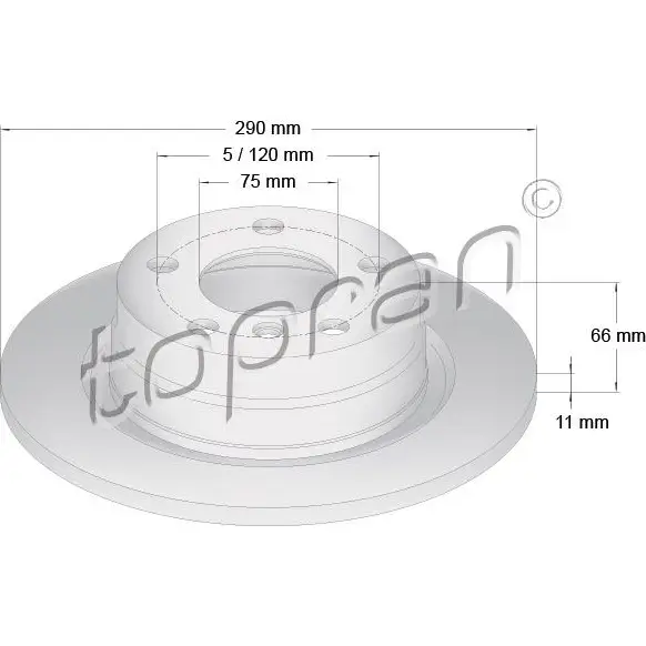 Тормозной диск TOPRAN 501903 QM PP0Z3 1224468266 изображение 0