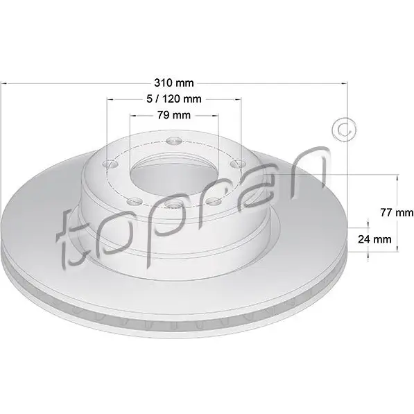 Тормозной диск TOPRAN 2445690 500944 4Y 2RP изображение 0