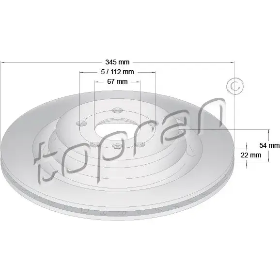 Тормозной диск TOPRAN 1224456662 409488 B W6WS изображение 0