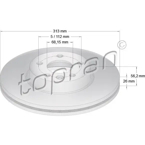 Тормозной диск TOPRAN 110431 2436247 4T JXK изображение 0