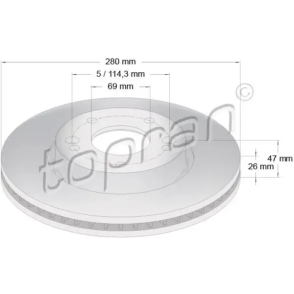 Тормозной диск TOPRAN 820376 2450220 N6 1S6 изображение 0