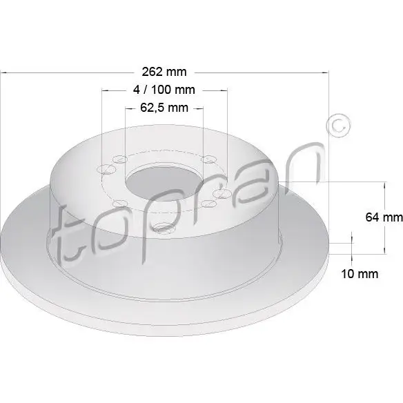 Тормозной диск TOPRAN W0 0DPVB 820281 2450176 изображение 0