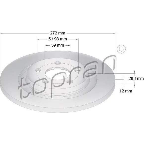 Тормозной диск TOPRAN 722594 2449531 9S E53C4 изображение 0