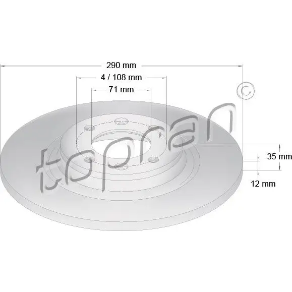 Тормозной диск TOPRAN 2449946 723434 TG2T5 5 изображение 0