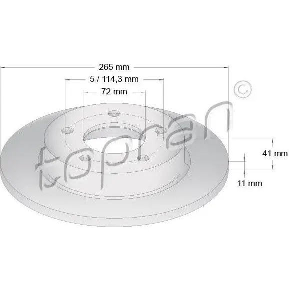 Тормозной диск TOPRAN W7U ZIQ 1425046537 600770 изображение 0