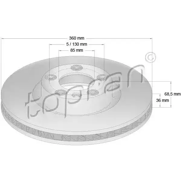 Тормозной диск TOPRAN QQ9LLB S 114990 2438790 изображение 0