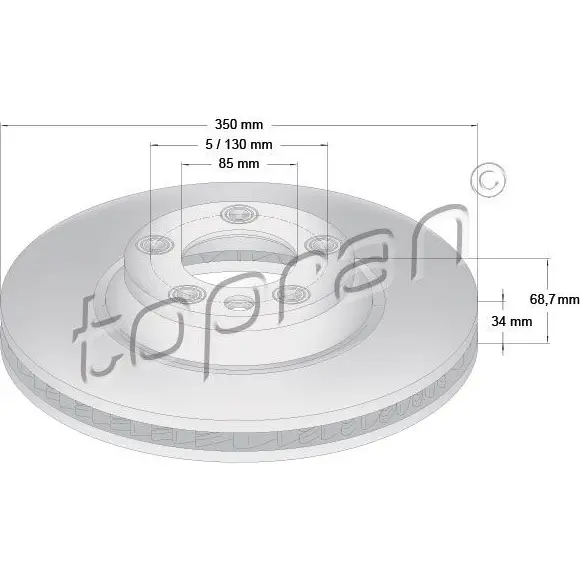 Тормозной диск TOPRAN 111288 CMP XNIJ 2436817 изображение 0