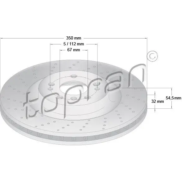 Тормозной диск TOPRAN 409482 1224456630 9 3L7P1