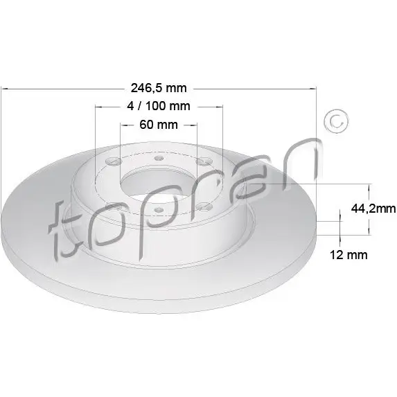 Тормозной диск TOPRAN 207985 9 0CR9 2441484 изображение 0