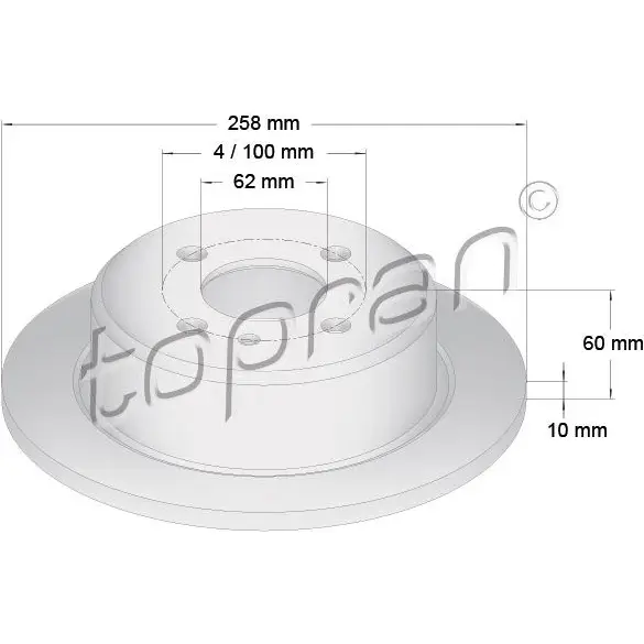 Тормозной диск TOPRAN I J2CV 2445420 500557 изображение 0
