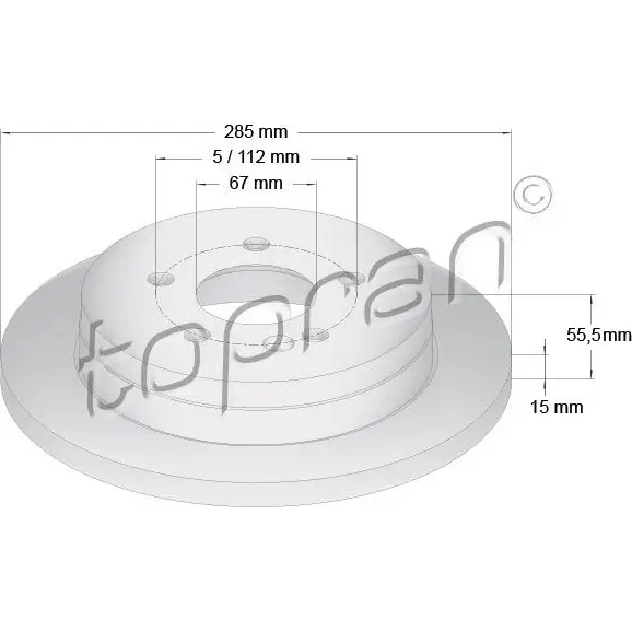 Тормозной диск TOPRAN 2444268 Q 6MXB 401841 изображение 0