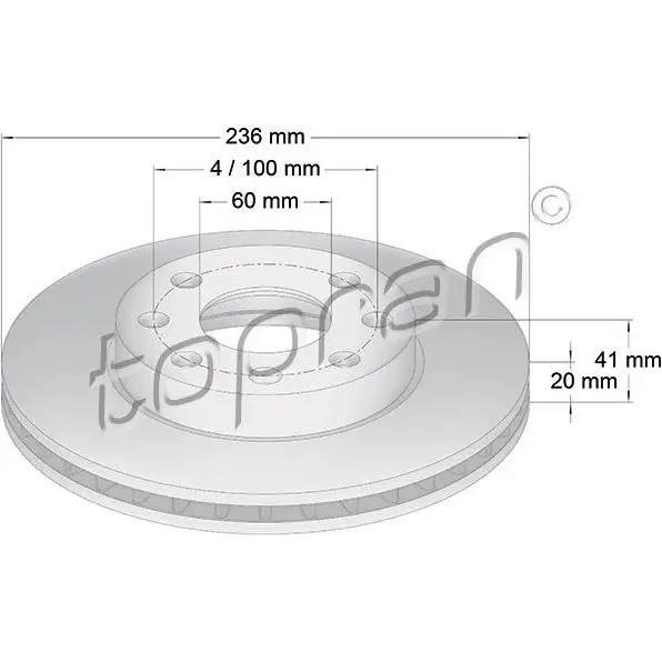 Тормозной диск TOPRAN 200942 2439722 CPH7 H изображение 0