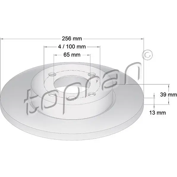 Тормозной диск TOPRAN 103525 2434068 Q1C M0NH изображение 0