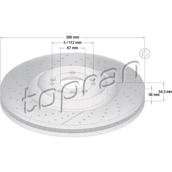 Тормозной диск TOPRAN 1224456312 W452 O 409322 изображение 0