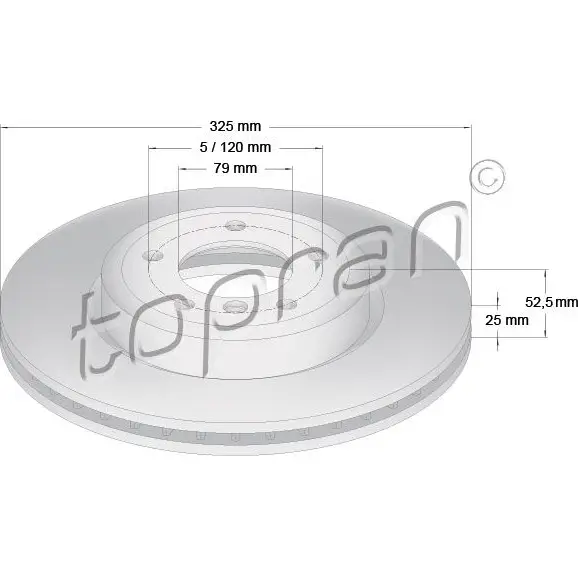 Тормозной диск TOPRAN 2445438 CH P5S 500579 изображение 0